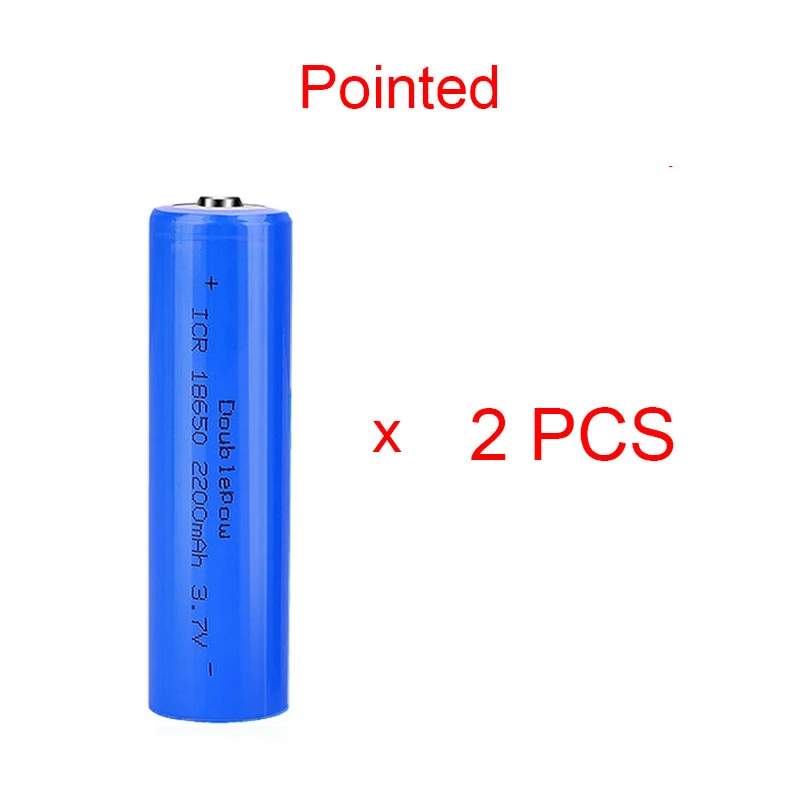 2pcs 18650 3.7V Rechargeable Battery 1200mah 1500mah 1800mah 2000mah 2200mah 2600mah 3400mah Pointed Li-po Lithium Battery: green