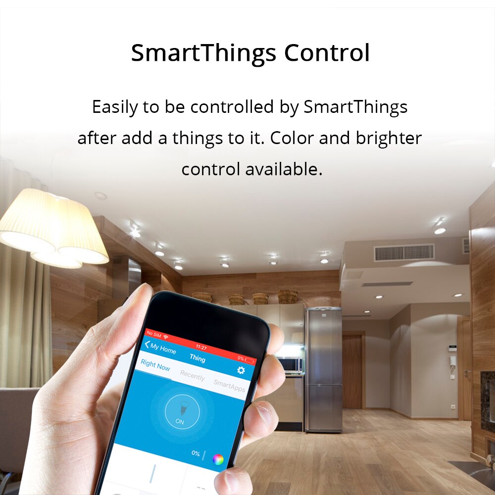 ZigBee 3.0 Downlight Kit Smart RGBW 3.5 Inch Led Recessed Ceiling Light 12W Work with Smartthings Echo plus Smart Lighting