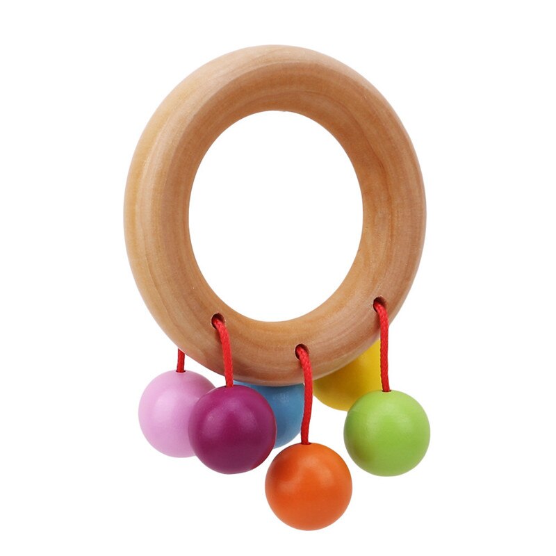 Wood Baby Toys Rattles Baby Bed Hand Bell Rattle Toy Handbell Musical Educational Instrument Toddlers Rattles Teether: bracelet