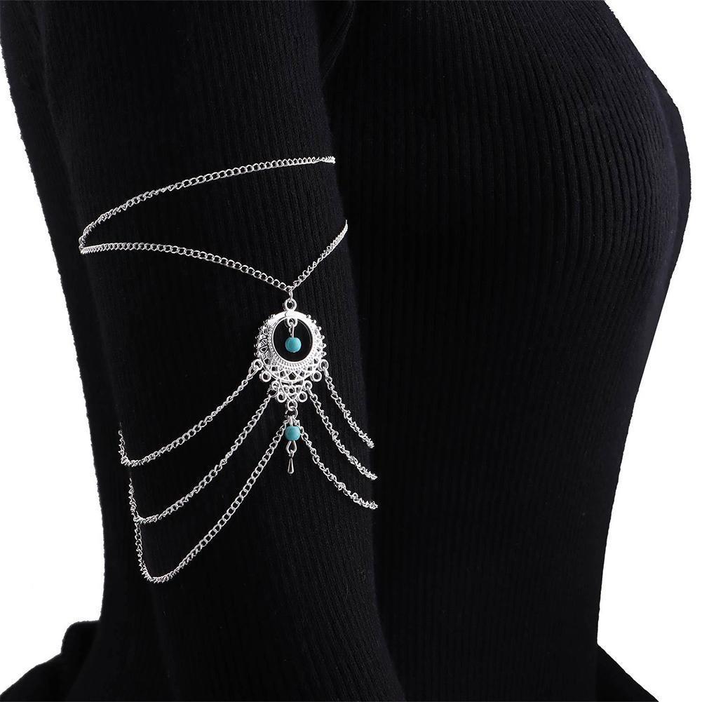 Bohemian Charm Arm Ketting Armband Vintage Kwastje Hangers Open Bovenarm Manchet Bangle Armbanden Armband Voor Vrouwen Mode-s A2I1