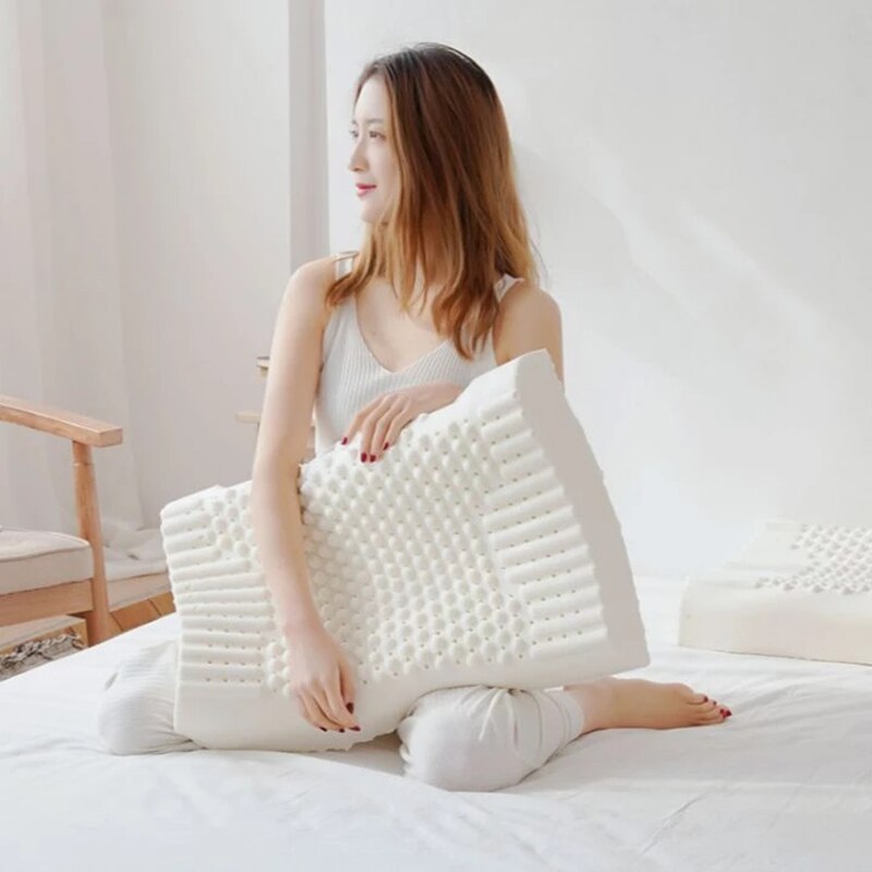 Oreiller de Massage orthopédique en Latex pour dormir, Oreiller à mémoire de forme