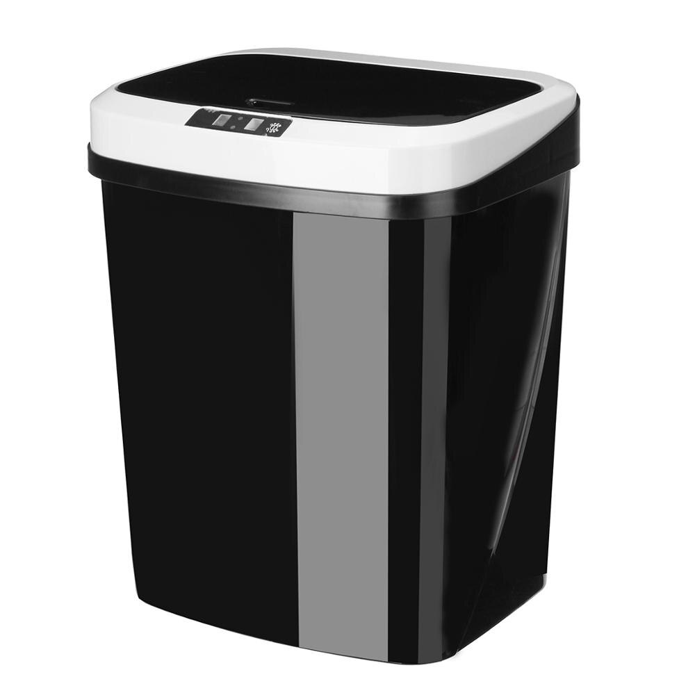 6/10l sensor prullenbak klopsensor automatische afvalbak vuilnisbak huishoudelijk badkamer toilet waterdicht usb/batterij: Zwart / Op batterijen