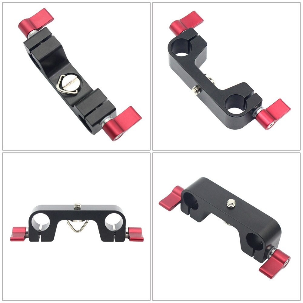 Stavklämma monteringsadapter med 1/4 " skruv för 15mm räls stavsystem för 5 d 2 5 d 3 60d 600d dslr kamera fotostudio tillbehör