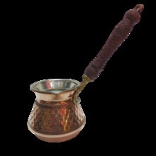 Turkse Traditionele Koper Handgemaakte Gegraveerd Met Handvat Inlays Koffie Pot Poef Arabisch Espresso Koffie Accessoires