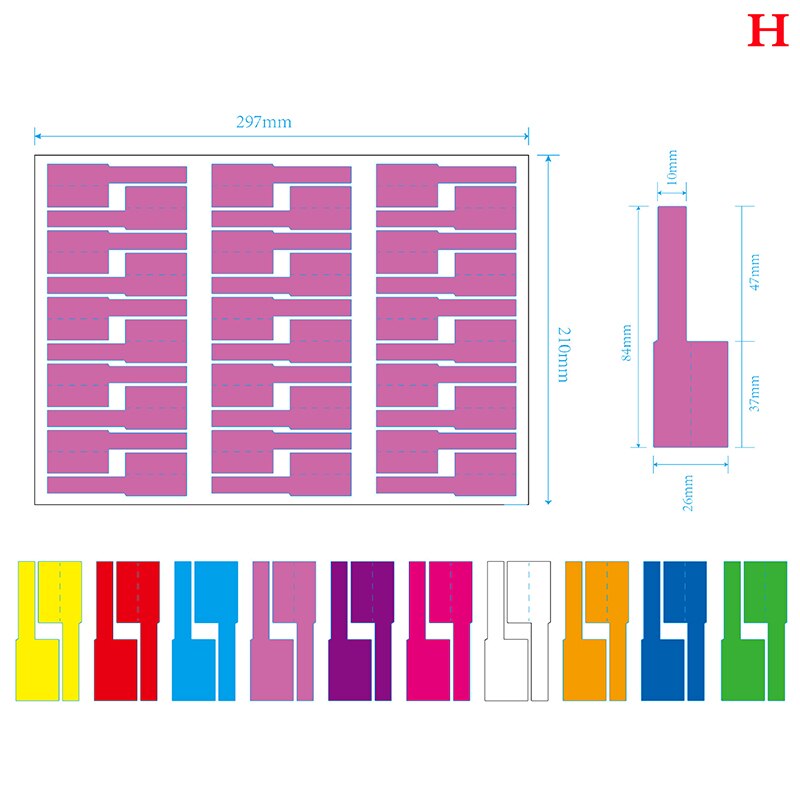 Etiquetas adhesivas para Cables de red A4, autoadhesivas e impermeables, coloridas, para organizar la identificación de Cables eléctricos: H