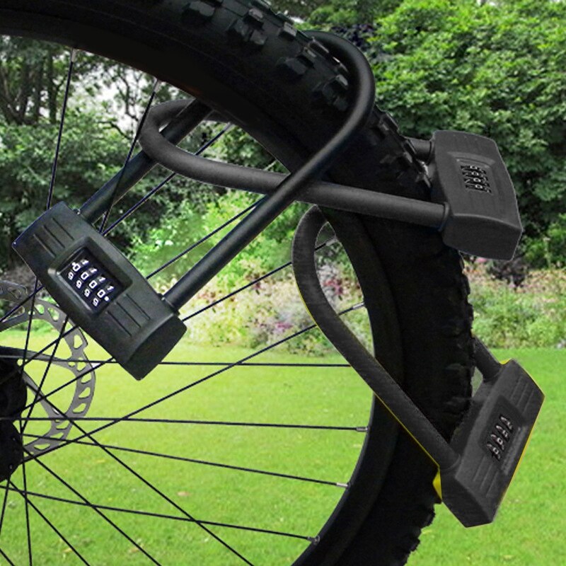 Bicycles U Lock Heavy Duty Anti-Theft Bike Combination Lock Combo Gate Lock for Bike Scooter Motorcycles
