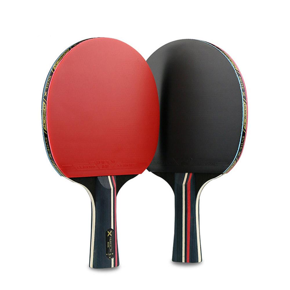 1 paar Tischtennis Mit Ball Schläger Professionelle Gummi Kohlenstoff Tischtennis Schläger Kurze Lange Griff Tabelle Tennis Ausbildung WithBall