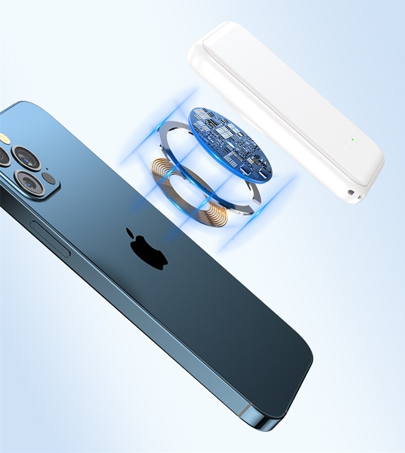 15W Mini Magsafe Power Bank Portable Qi Wireless Fast Charger 10000mAh Mobile External Battery for iPhone12 13 Mini Pro Max
