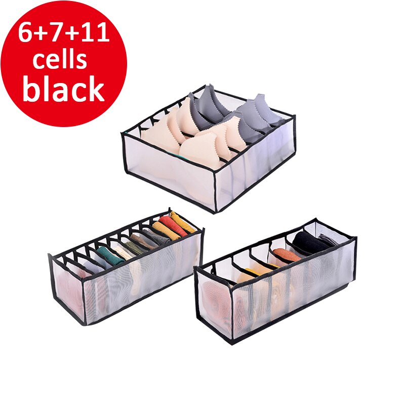 Gray Underwear Socks Storage Box Home Storage & Organization Suitable for Walk-in Closet Closet Organizer Underwear Storage Box: 16