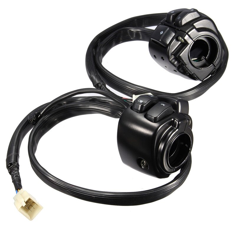 1&quot;25mm Handlebar Control Switch For Motorcycle Turn Signal Switch Button With Wiring Harness For 25mm Motor Handlebar Switch: Black