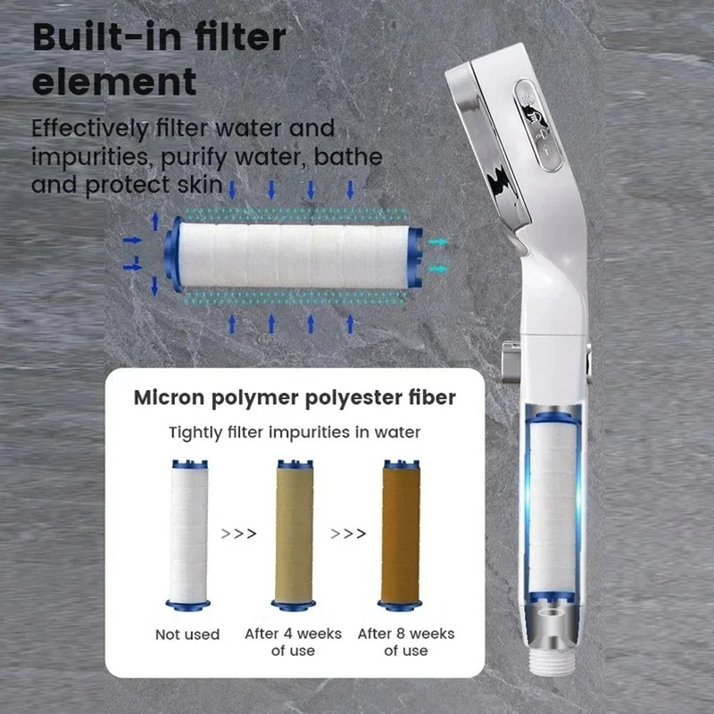 Cabezal de ducha de refuerzo de presión fuerte, calentador de agua de baño, juego de ducha para el hogar