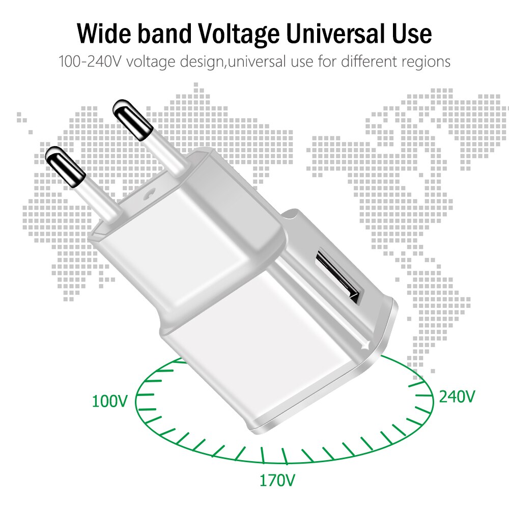 Cable Universal Micro USB, adaptador rápido de pared de viaje, cargador de teléfono móvil para huawei P SMART Xiaomi Redmi Note 4 5 Samsung S6 S7