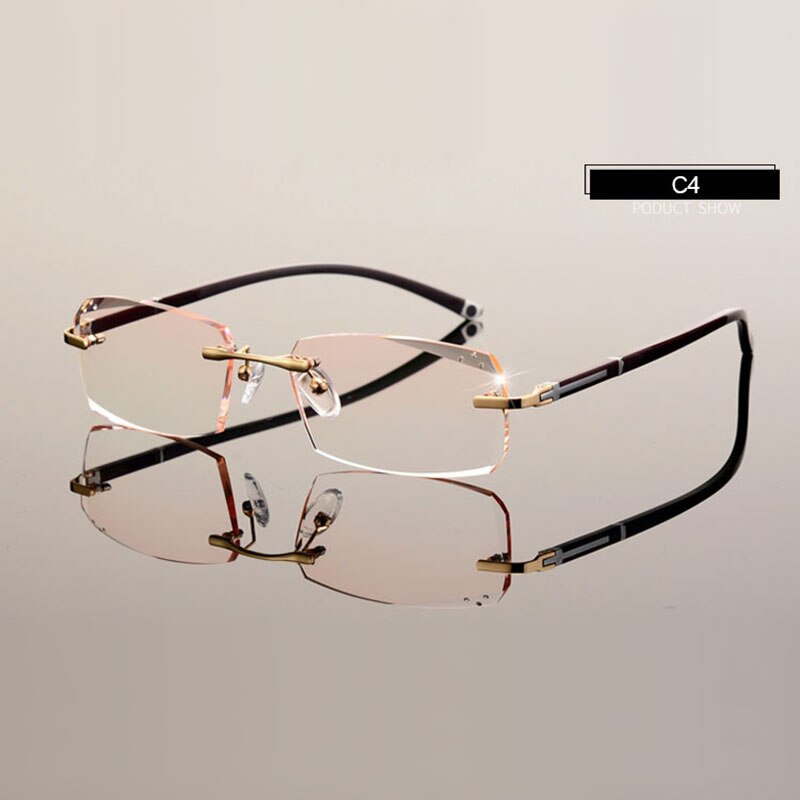 Lunettes à la A001, monture pour coupe diamant, monture de lunettes optiques sans bords, Prescription, pour lunettes pour hommes