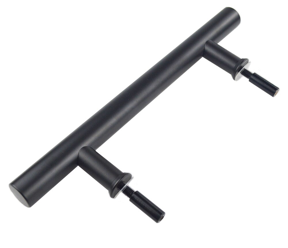 DIYHD 12“ Smooth Barn Door Two Side Black Handle Bar Flush Pull