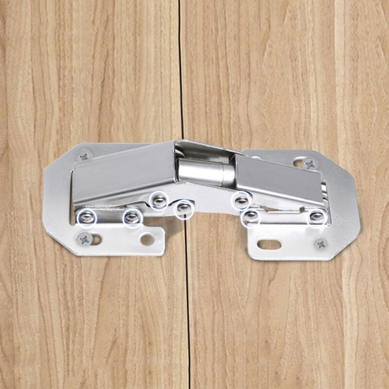 4pcs Cabinet Hinge 90 Degree No-Drilling Hole Cupboard Door Hydraulic Hinges Soft Close With Screws Furniture Hardware