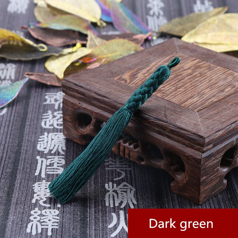 5PCS Mini Hemp Flower Tassel Jewelry Curtain Garments Decorative Accessories DIY Key Cell Phone Bag Fringe Trim Tassels Pendant: Dark green