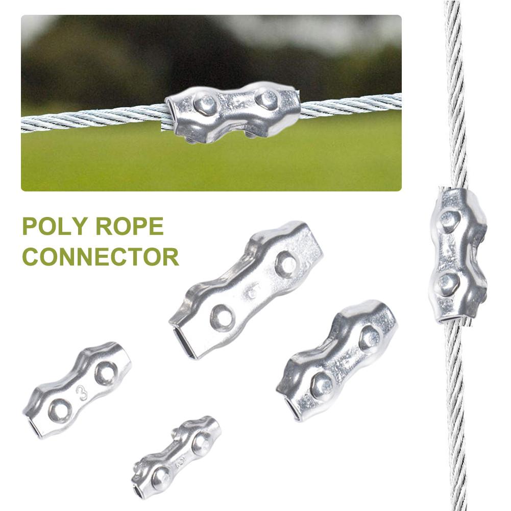 10Pcs 304 Stainless Steel Poly Rope Connector Wires Splicer Steel Wire Connector For Electric Fences Garden Supplies Accessories