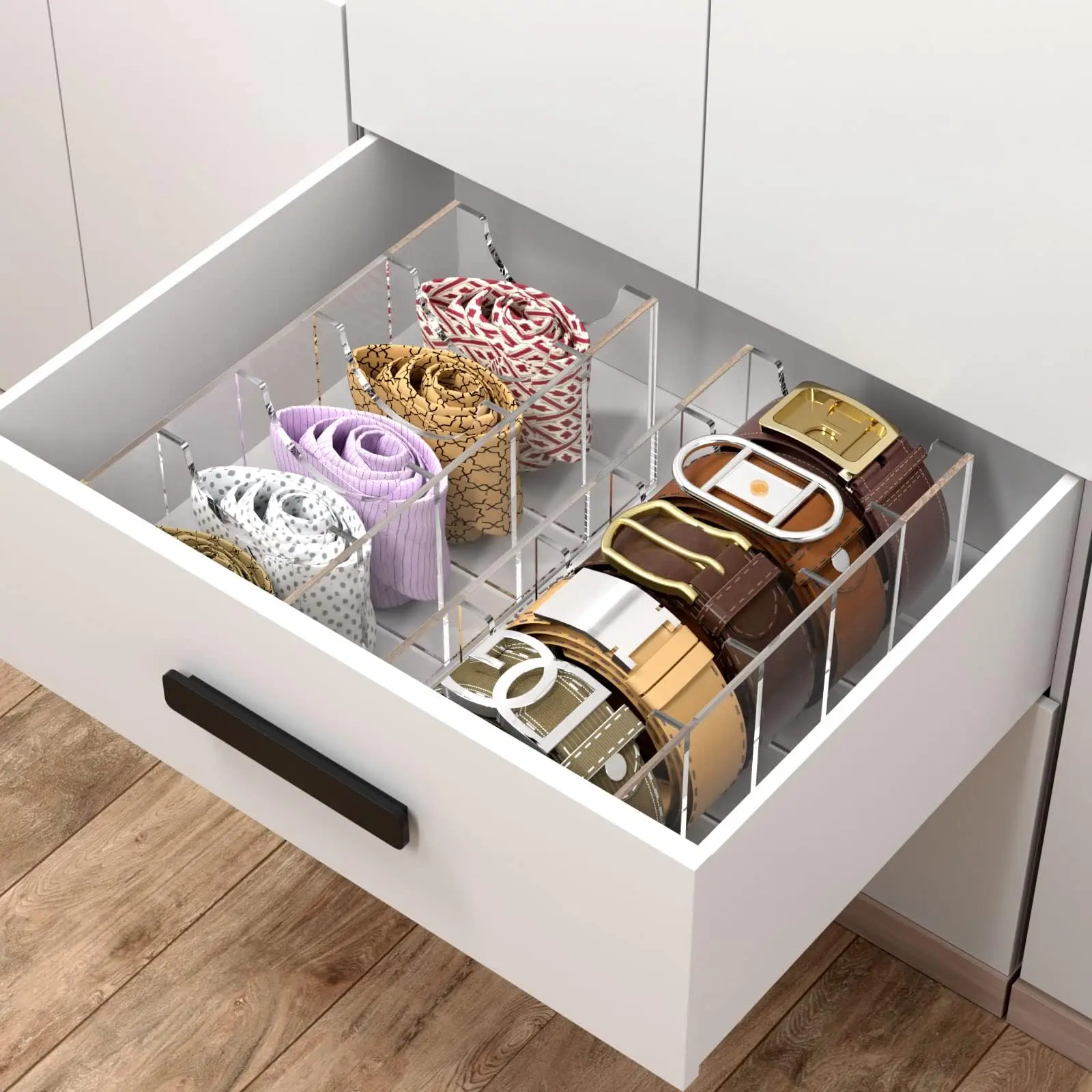 Gürtel Organizer Acryl Gürtel Aufbewahrung Halfter für Höhle Schrank Fächer Vitrine für Krawatte und Fliege