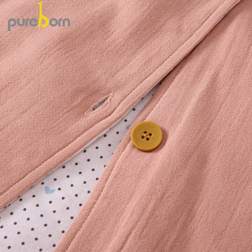 Pureborn unisex baby poncho jakke med hætte til småbørn bomuld quiltet tyk kappe poncho baby dreng pige outwear autostol poncho