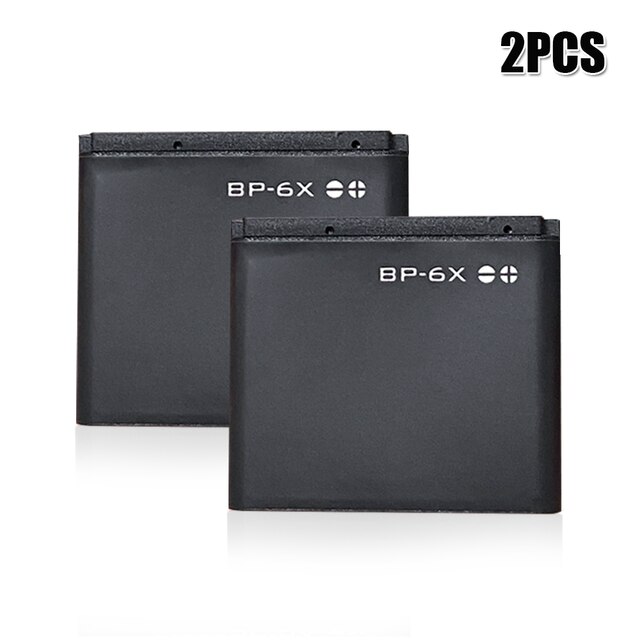 100% Original BP-6X BP6X Replacement Phone battery For Nokia 8800 8800S 8800 Sirocco N73I 8860 8860 8801 Rechargeable Li-Po Cell: 2PCS