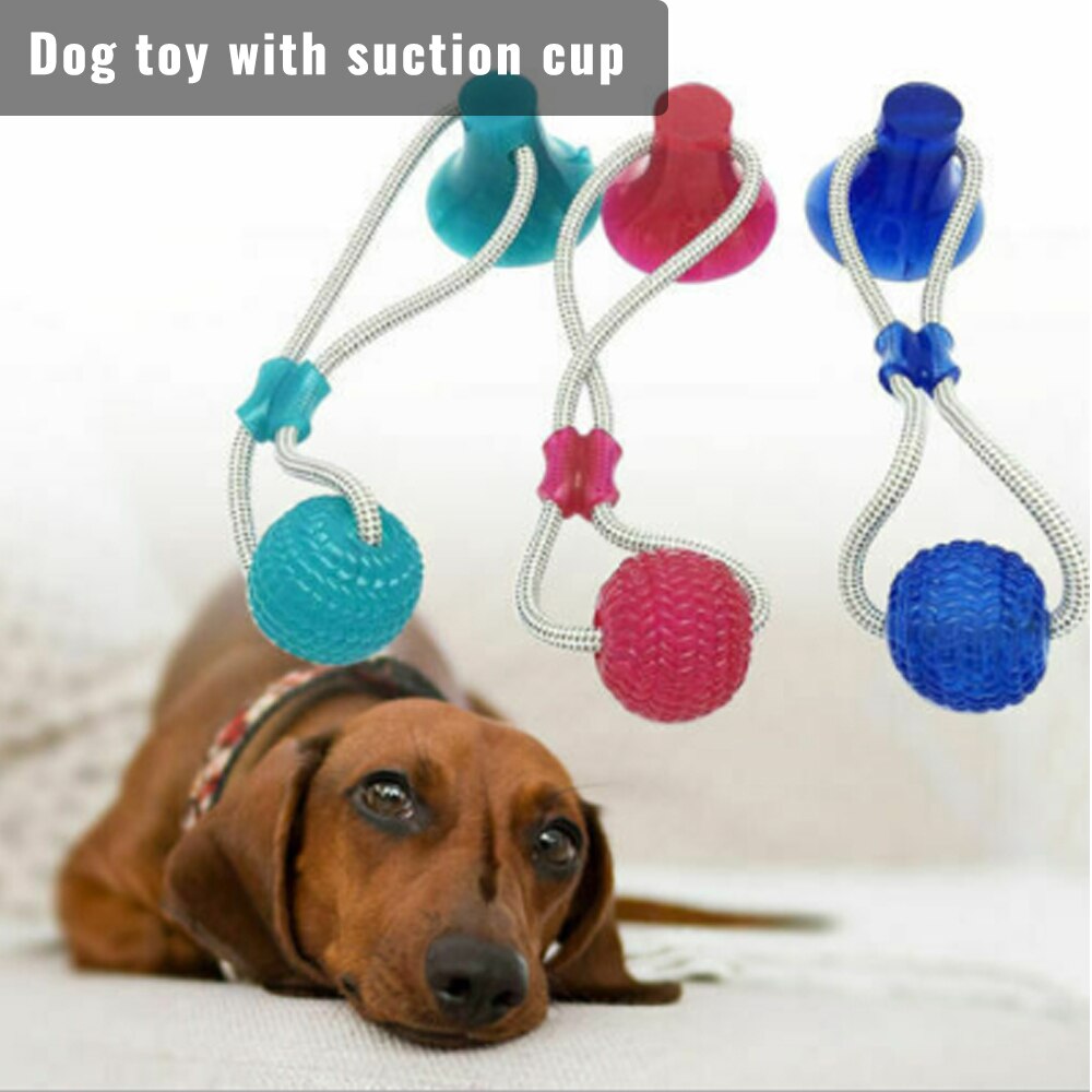 Pet Dog Toys Silicon Suction Cup Tug dog toy Dogs Push Ball Toy Pet Tooth Cleaning Dog Toothbrush for Puppy large Dog Biting Toy