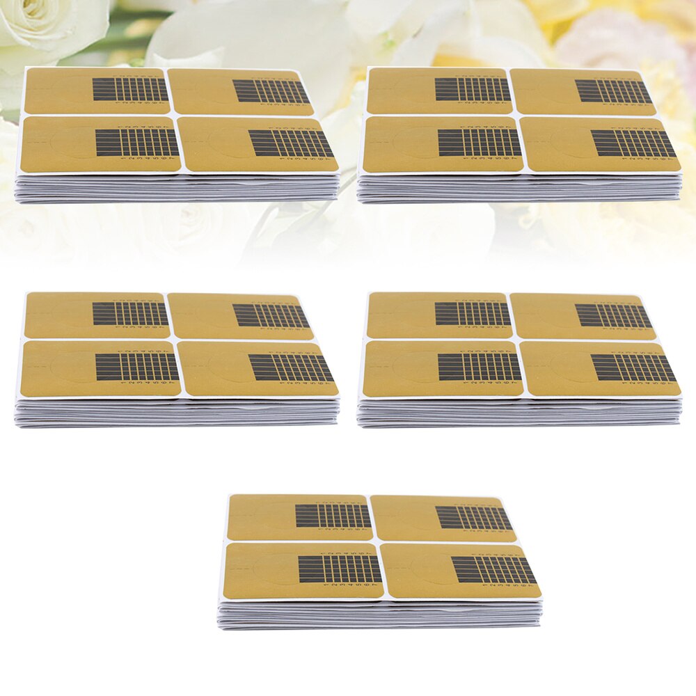 500Pcs Golden Nail Art Guide Vorm Lijm Nail Sticker Nail Art Tool Nagels Tips Uitbreiding Manicure Sticker Tool Rechthoekige