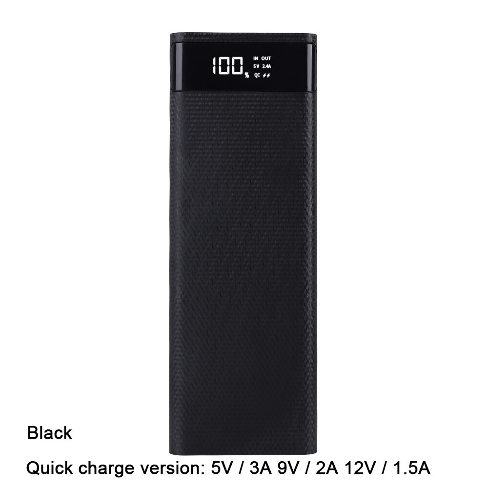 10*18650 Accumulatori E Caricabatterie Di Riserva Caso Dual USB CON Display Digitale Caricatore Del Telefono Mobile Dello Schermo Fai Da Te BORSETTE 18650 supporto della batteria di Ricarica box: Quick Black