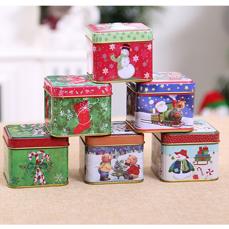 Kerstcadeau Blikken Doos Pakket Wedding Party Candy Koekjes Bakken Biscuit Case Container Kerst Decoratie Voor Thuis