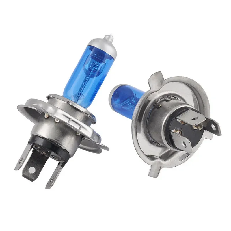 2 peças super branco h4 55w dc12v bi-xenon hid lâmpada de farol de feixe alto e baixo 6000k lâmpadas de luz su peças de carro