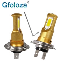 Gfoloza 2Pcs H7 Led-lampen Wit Gele Kleur Auto Mistlampen High Power COB Rijden Fog Lamp DRL 2000LM 12 V-24 V 6000K 3000K