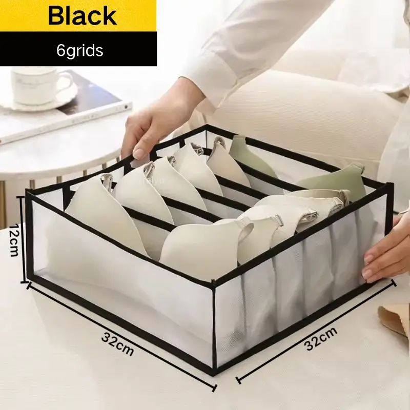 Zusammenklappbare Unterwäsche-Kasten, Aufbewahrungsschrank-Organizer für Kleidung, waschbar, organisiert, für Zuhause, Socken, BHs, Trennboxen, Schubladen-Organizer: Licht Gelb