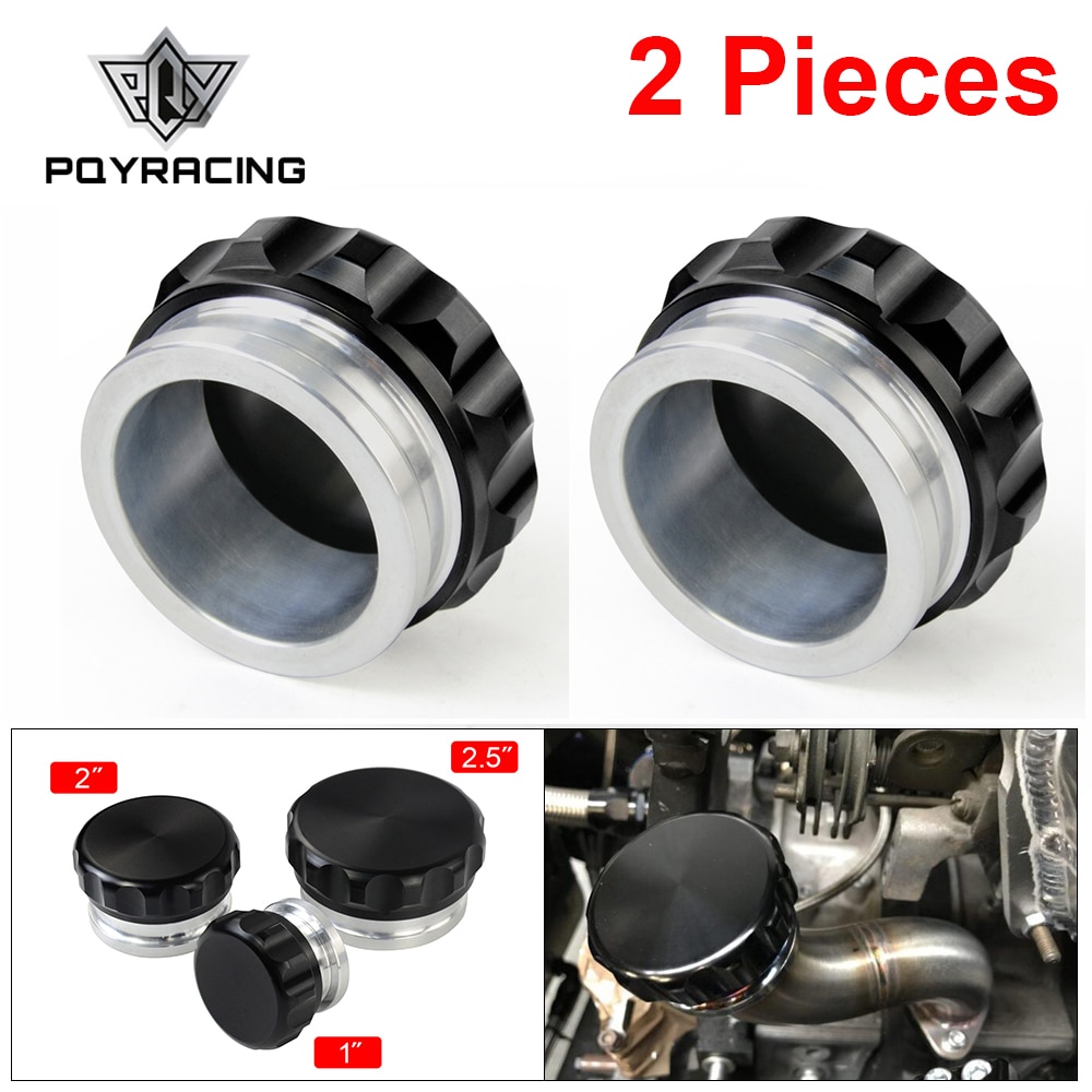 2Pcs 2" 50.8mm / 1" 25.4mm / 2.5" 63.5mm Aluminium Weld On Filler Neck And Cap Oil, Fuel, Water Tank Black