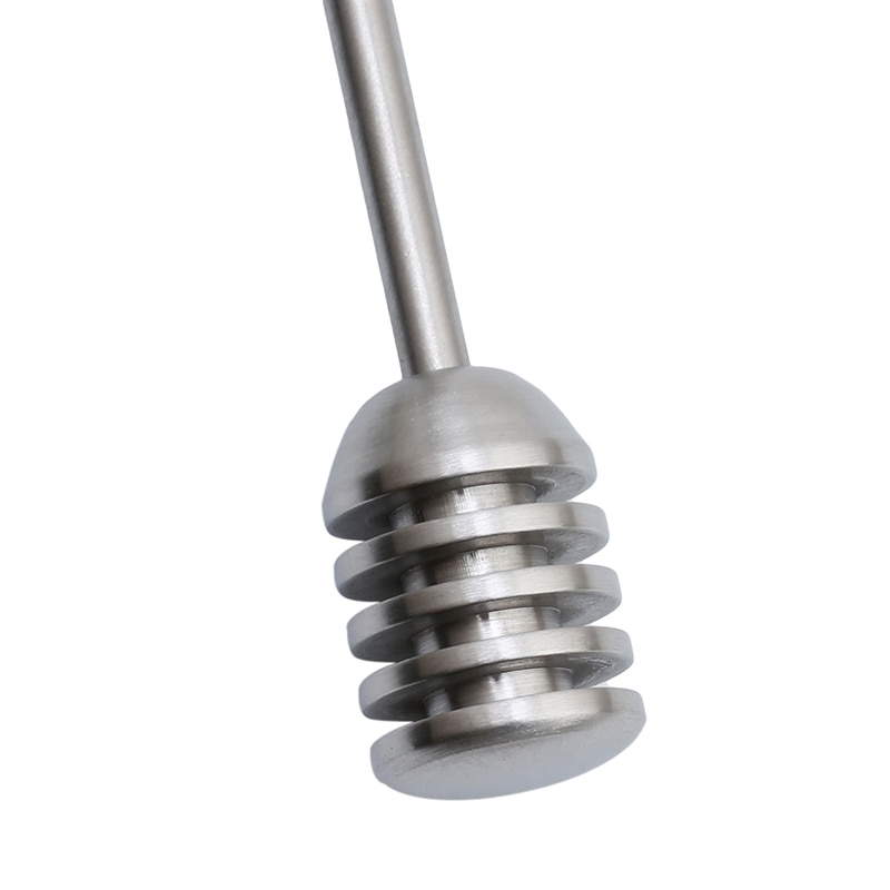 Cuchara de Mesuring para miel, mango curvo y recto de acero inoxidable, cazo de Metal, palo de miel, herramienta de medición de cocina