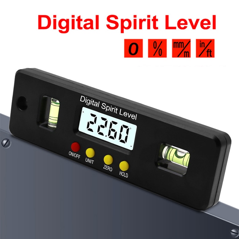 Electronic Digital Display Level 150mm Strong Magnetic Spirit Level Inclinometer Measuring Tool for Carpenter Surveyors
