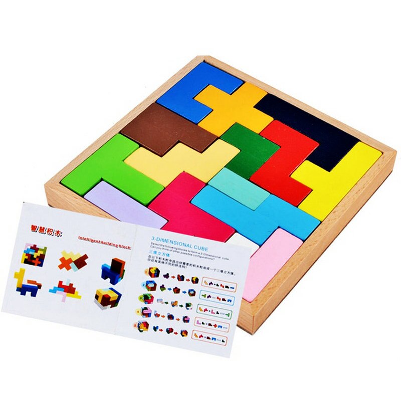 Board Game Educatief Kubus Puzzel Spel/Puzzel Hout Tetris Game Wijsheid Puzzel Speelgoed, kids Houten Puzzels Speelgoed