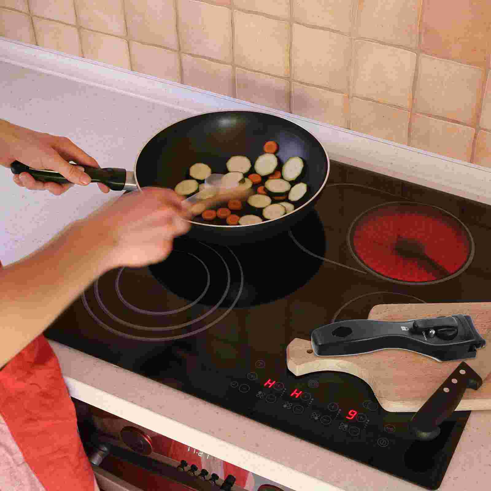 1Pc Zwart Universele Koekenpan Handvat Hittebestendig Bakeliet Grip Pan Handvat Accessoires Verwisselbare Handgreep Pan Keuken Gereedschap