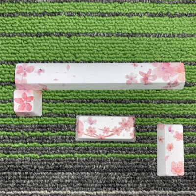 4 Toetsen/Set Spatiebalk Esc Voer Keycap Mechanische Toetsenbord Individualiteit Key Cap Voor Mx Schakelaars Sakura Pinguïn Walvis Set