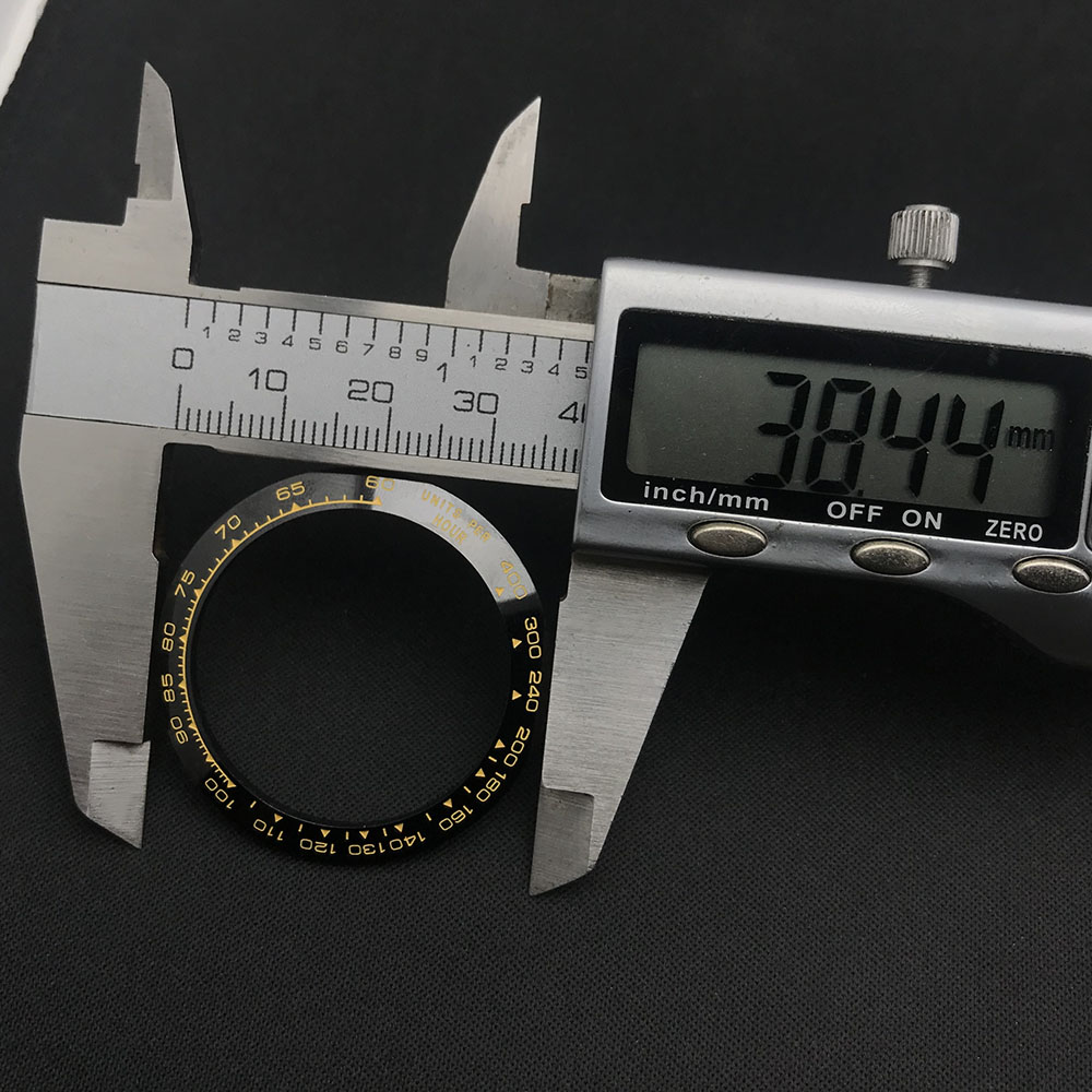 Insert de lunette en céramique incliné Daytona 38.5*30.5mm pour pièces de montre Daytona (non lumineuse