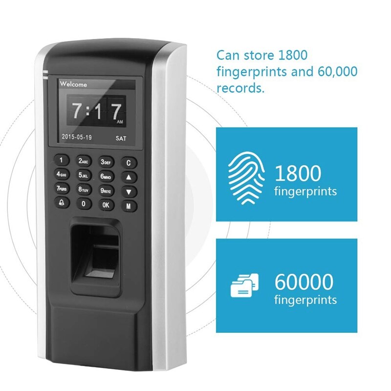 F8 dispositivo de reconhecimento de impressão digital controle acesso comparecimento do tempo empregado 2.4 polegadas tft tela controlador acesso