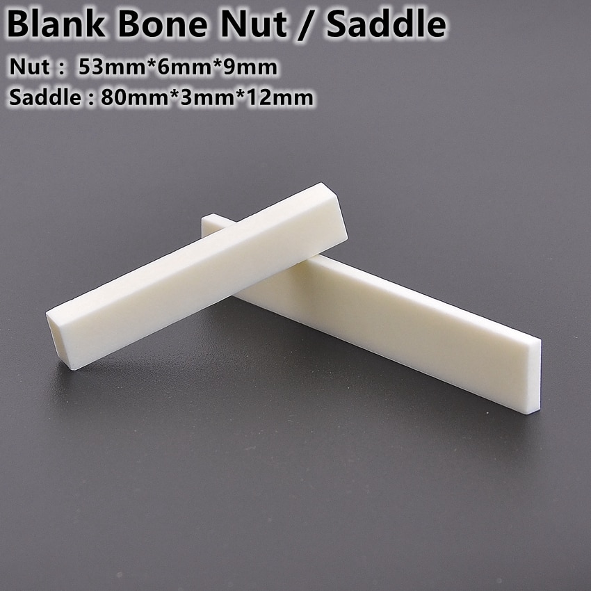 1pc 6 String Guitar Bone Nut and Bridge Saddle Made of Real Bone for acoustic/ electric guitar parts and accessories
