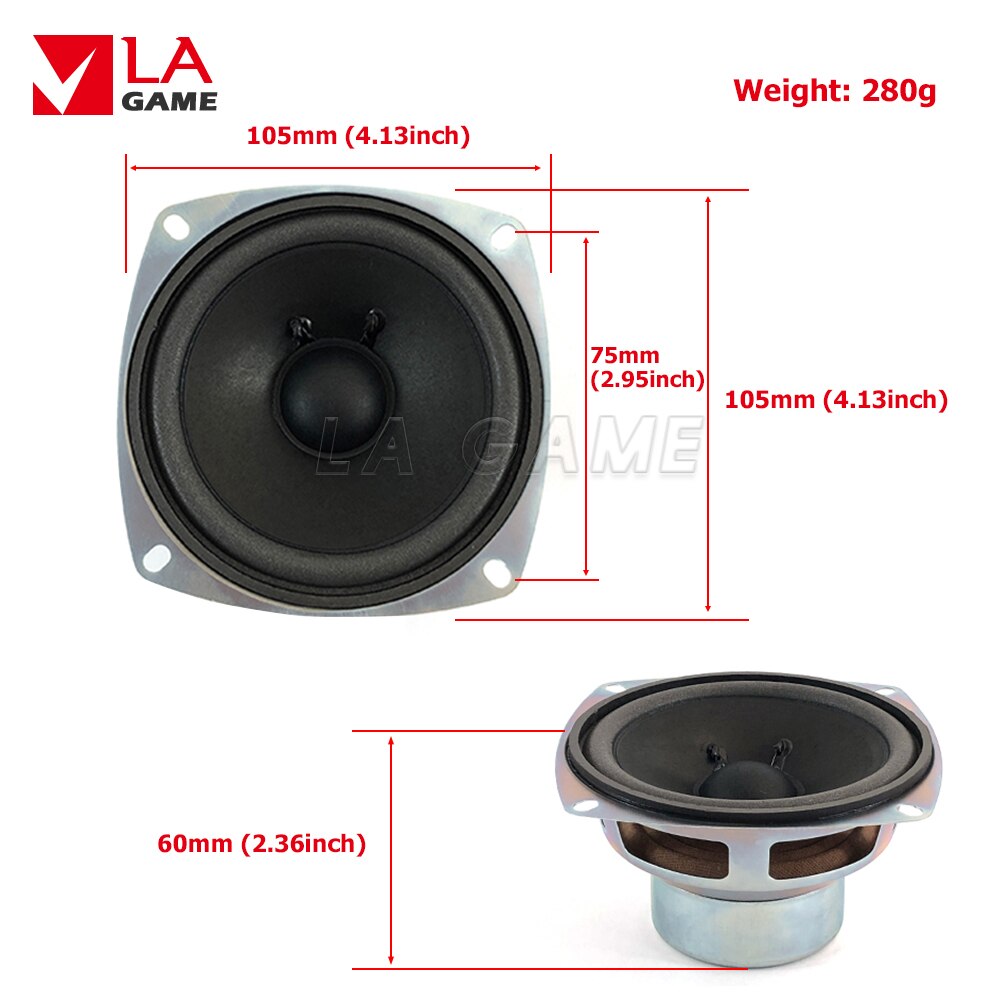 2 Stks/partij 4 Inch 8ohm 15W Speaker Voor Video Game Machines Arcade Diy Kit Arcade Arcade Kast onderdelen