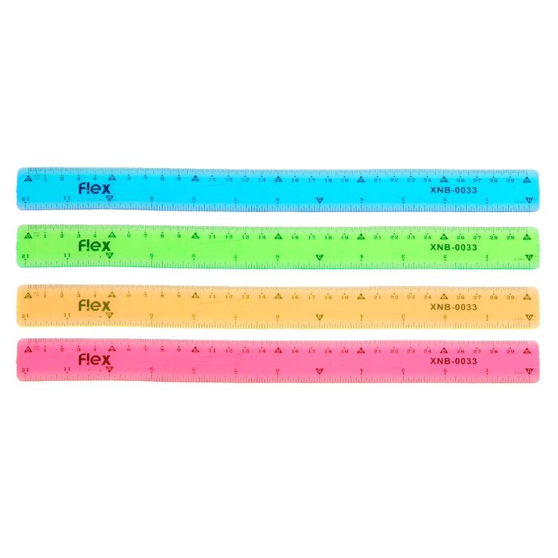 Soft 30cm Ruler Multicolour Flexible Stationery Rule School Supply