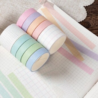 10 Rolls Retro Pure Color Masking Tape Sticker Forest Color Collage Junk Journal Material Deco Washi Tape Set DIY Scrapbooking: Macaron