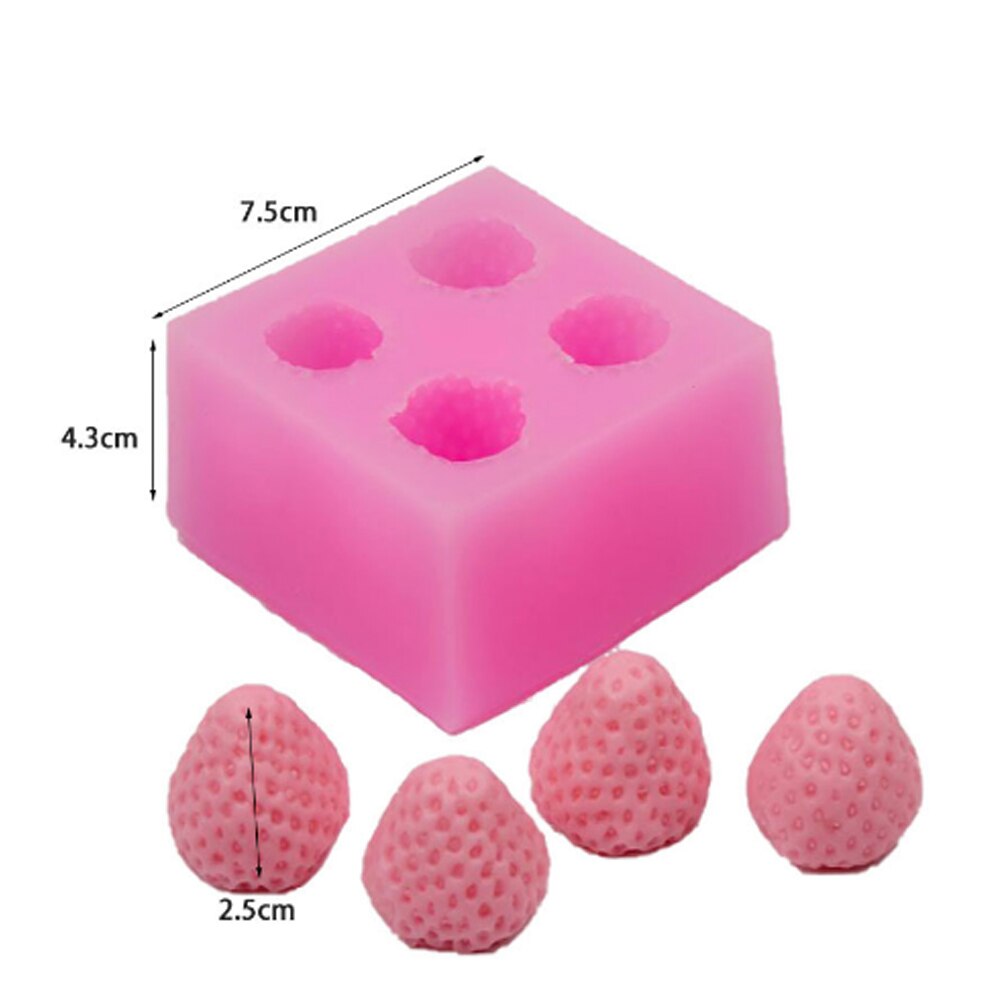 Diy Macaron Kaars Siliconen Mal Voor Kaars Zeep Maken Cupcake Cake Dessert Bakken Mallen: 1pc strawberry