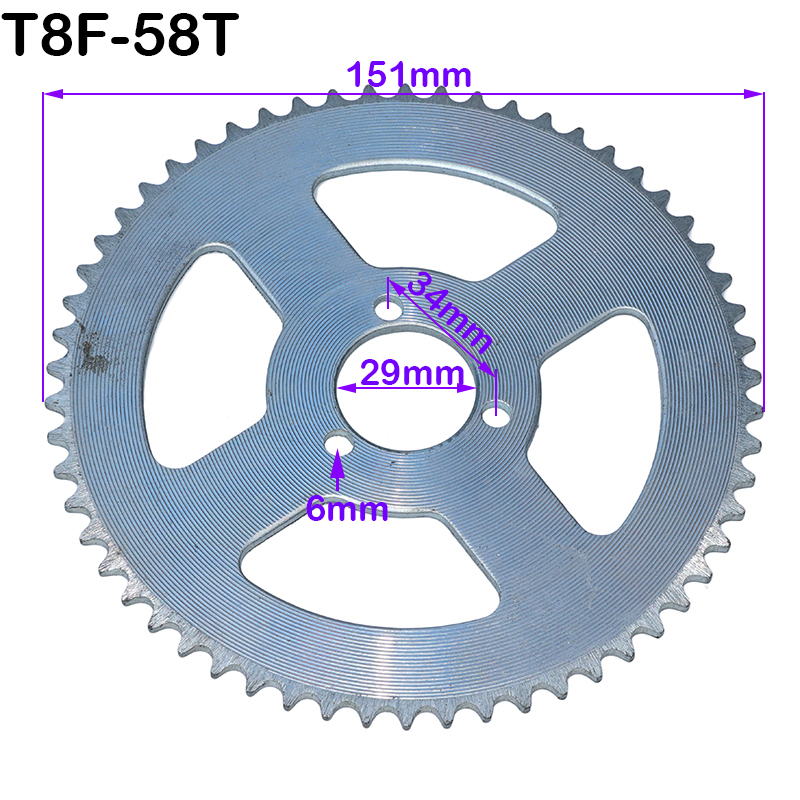T8F 38T 44T 54T 64T 74T tooth 29/35/54MM Rear Sprocket Mini Moto ATV Quad Dirt Pit Pocket Bike Cross Motorcycle 47cc 49cc Parts: Dark Grey