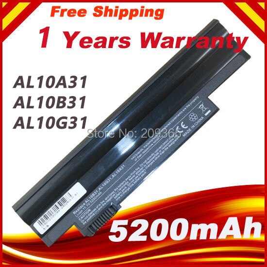 Laptop battery for Acer Aspire One 722 AO722 D257 D257E AL10A31 AL10G31 Netbook D260 D270 Happy, Chrome AC700 AL10B31