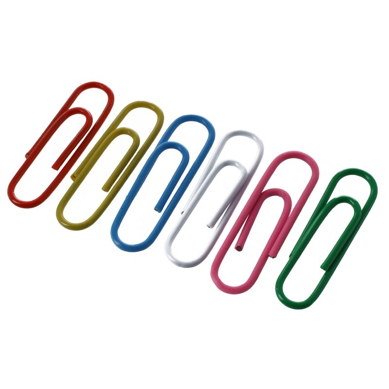 100 stk papirclips hæftefiler parentes multi 0.8 cm 2.8 cm farvede