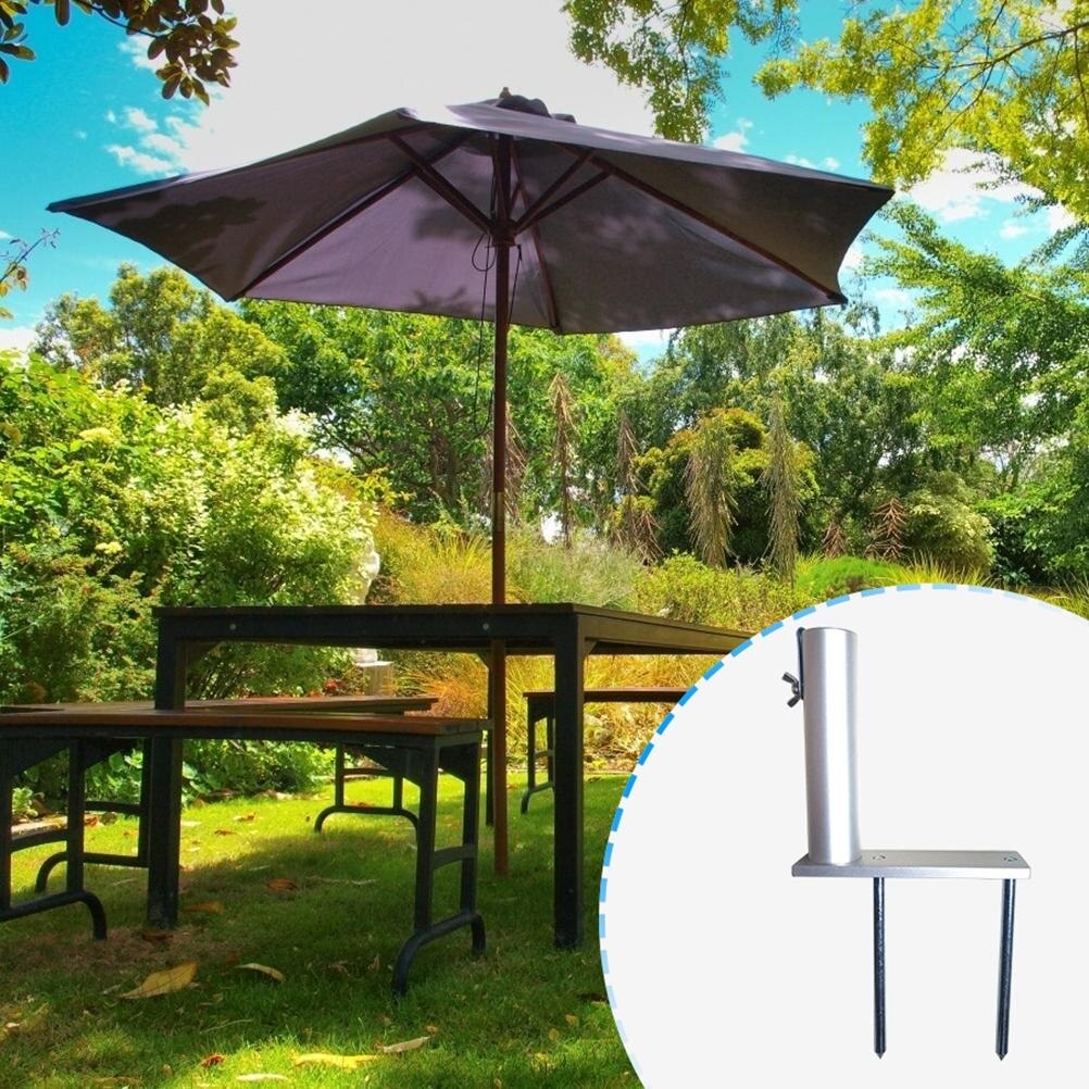 Sunshade Umbrella Stand Spike Parasol Ground Plug Metal Insert Plug for Summer Outdoor Fixed Sun Umbrella