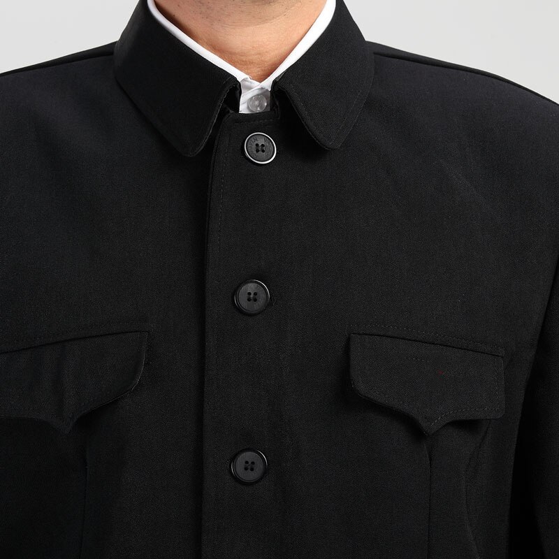 Man Classic Chinese Tunic Suit Retro Oriental Casual Slim Jacket+Pants Mandarin Collar Business Suit Solid Zhongshan Set