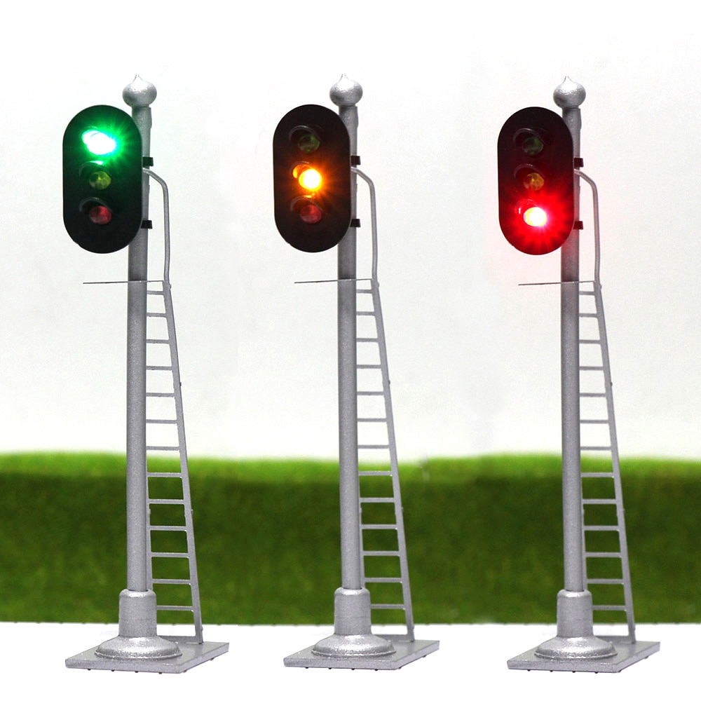 Jtd 873 3 stk model trafiklys singal model jernbanetog signaler 3- lys 2- lys blok signal 1:87 ho skala jernbanemodellering